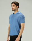 Heritage Marine Blue Knitted Polo