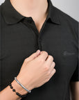 Signature Piqué Black Polo
