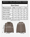 MOCHA V-COLLAR CROPPED HOODIE