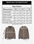 BEIGE HALF ZIP SWEATSHIRT