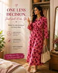 Serene Crimson Bloom Midi