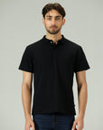 Noir Luxe Texture Black Polo