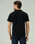 Noir Luxe Texture Black Polo