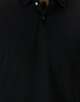 Noir Luxe Texture Black Polo