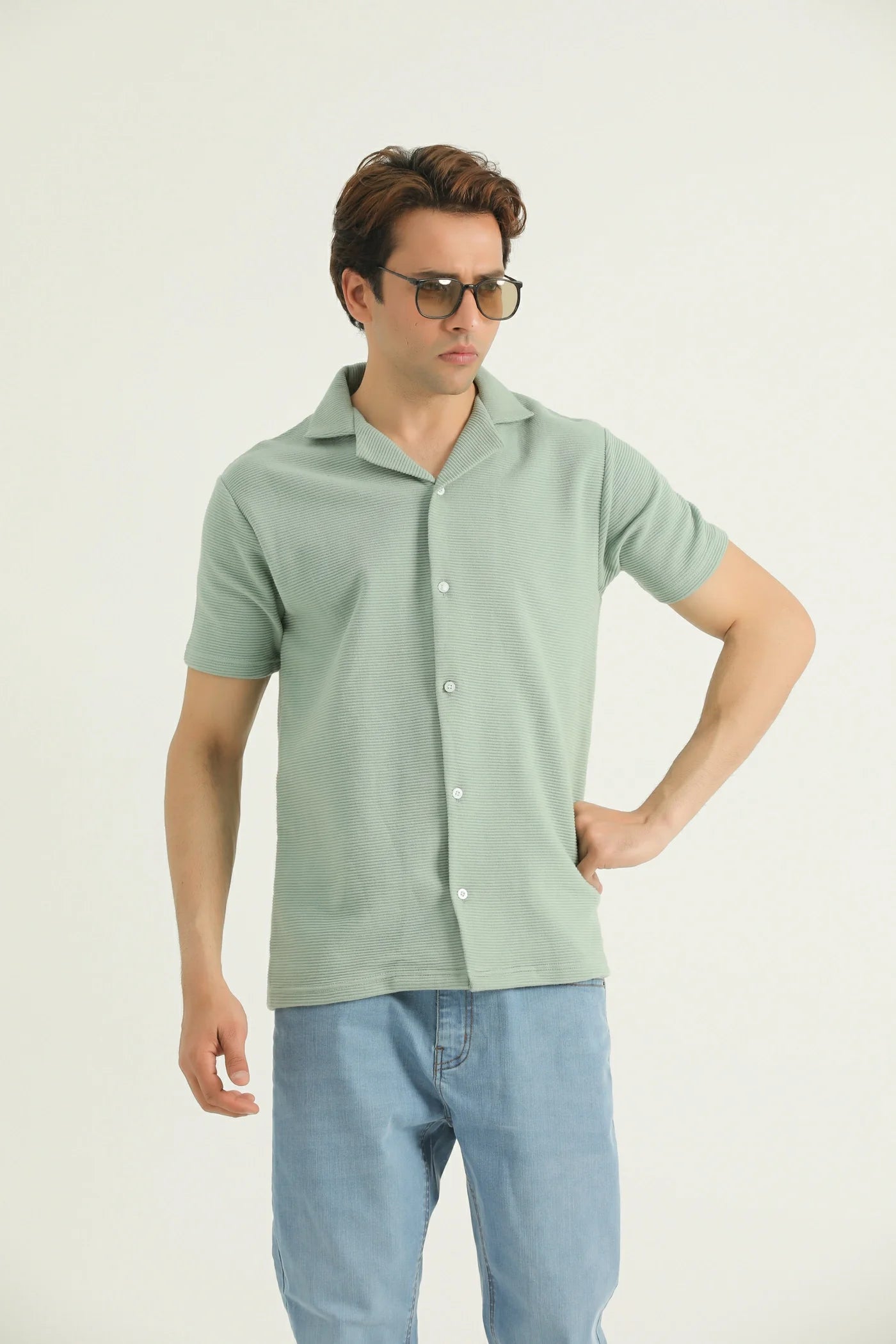 Sunday Stretch Knitted Cuban Shirt