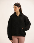 BLACK QUILTED SWEATSHIRT