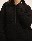 BLACK QUILTED SWEATSHIRT