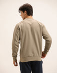 KHAKI RAGLAN-SLEEVE SWEATSHIRT
