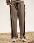 SMOKEY BROWN TROUSER WITH BLACK PANNELS