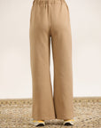BEIGE FLARED TROUSER WITH SIDE POCKETS