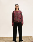 FLORAL SWEATSHIRT & BLACK TROUSER