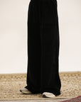 BLACK FLARED TROUSER WITH SIDE POCKETS