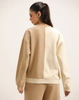 CREAMY BEIGE SWEATSHIRT & FLARED TROUSER