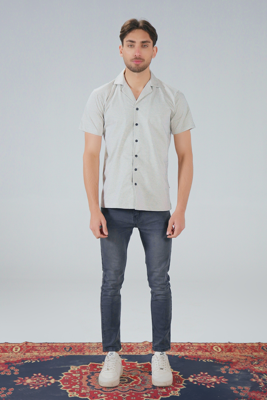 Micro Dot Jacquard Relax Shirt
