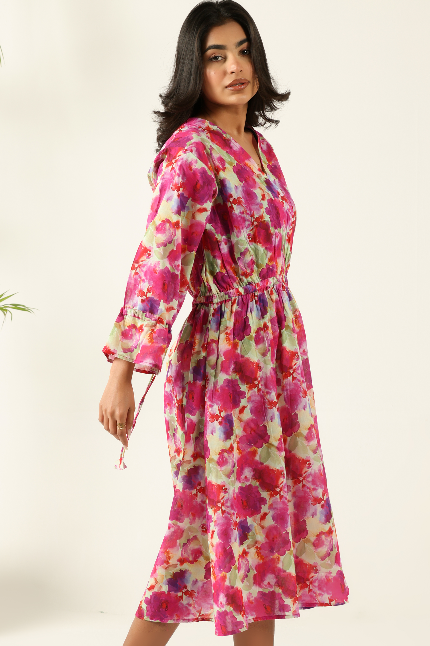 Serene Crimson Bloom Midi