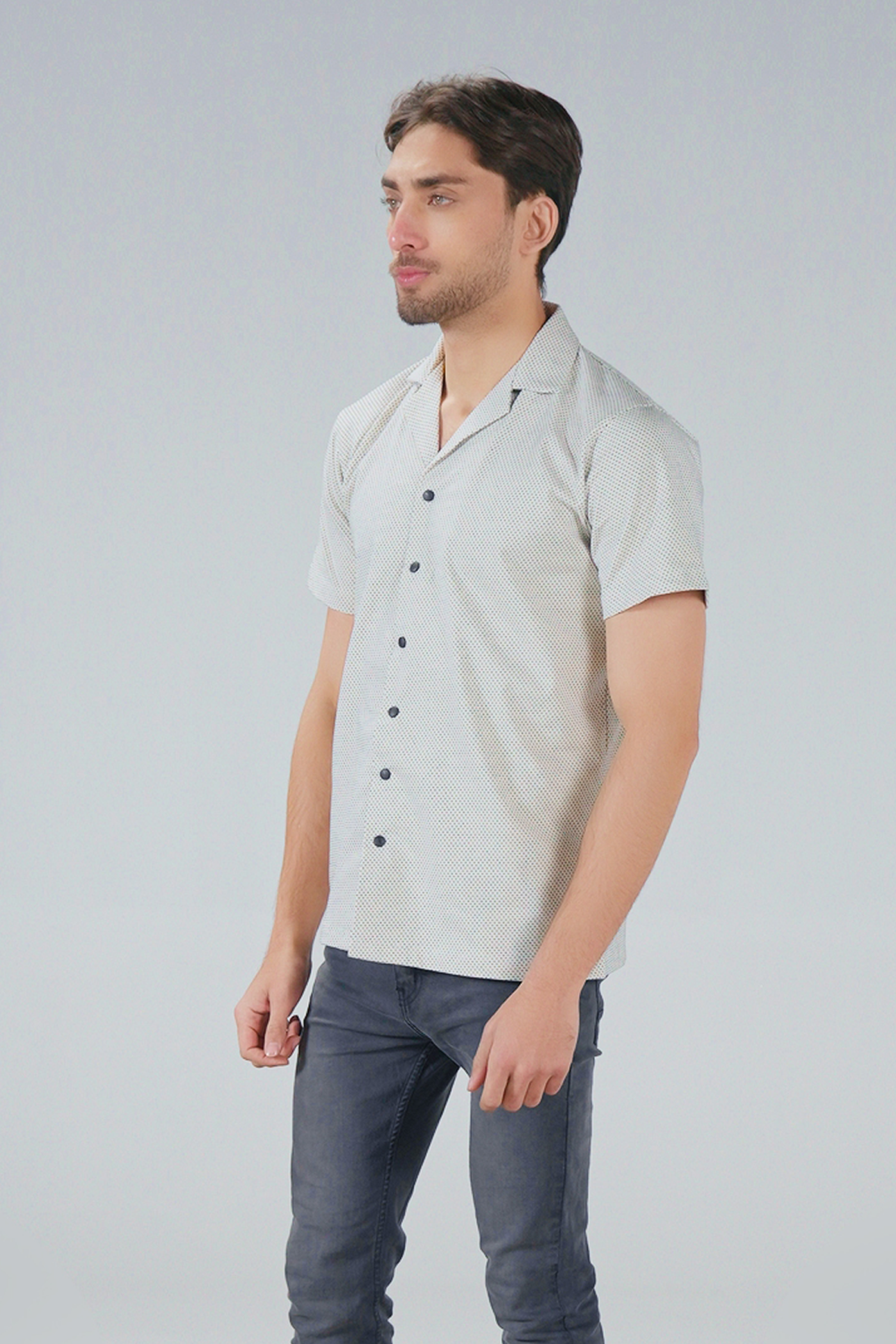 Micro Dot Jacquard Relax Shirt