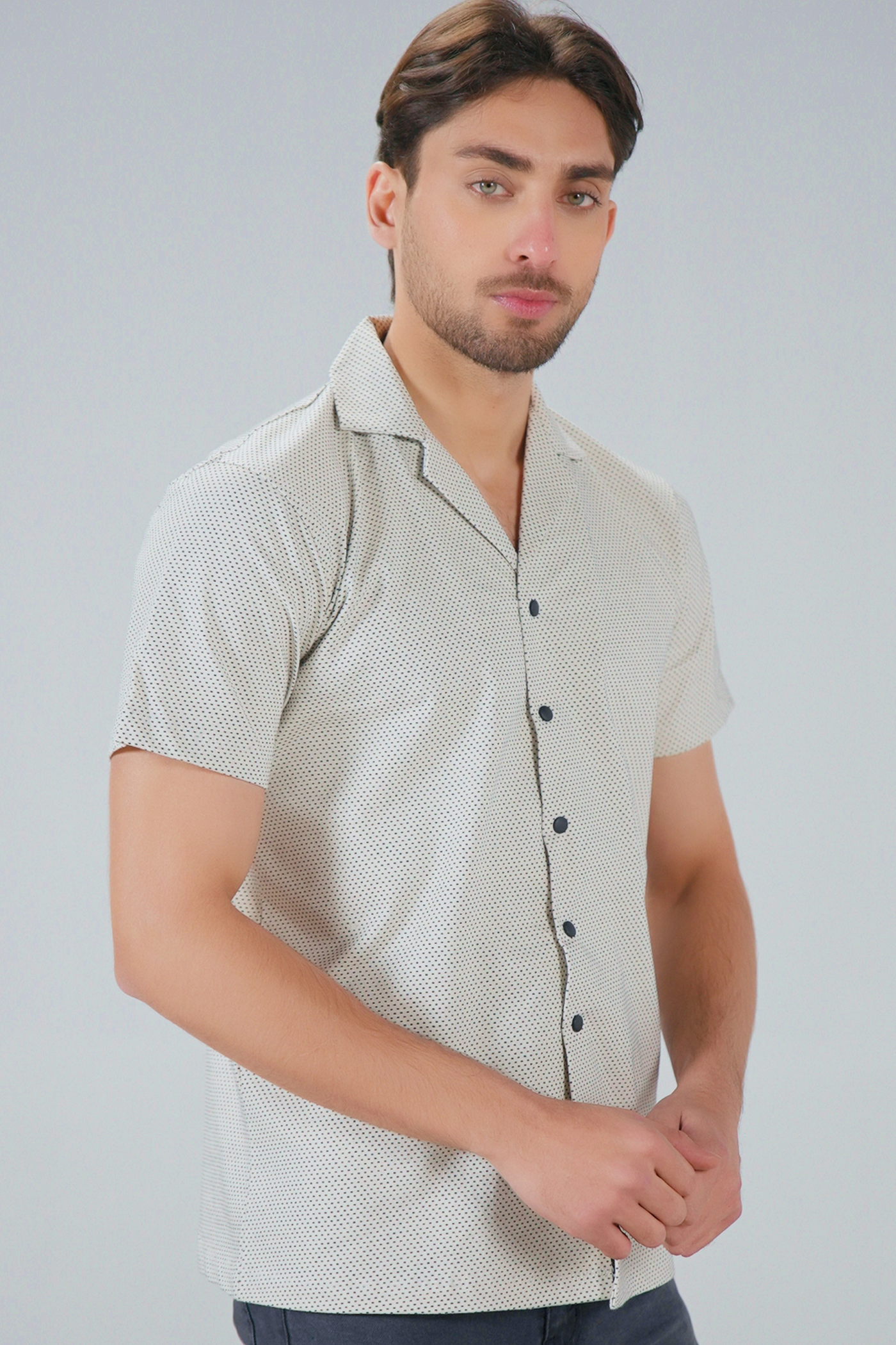 Micro Dot Jacquard Relax Shirt