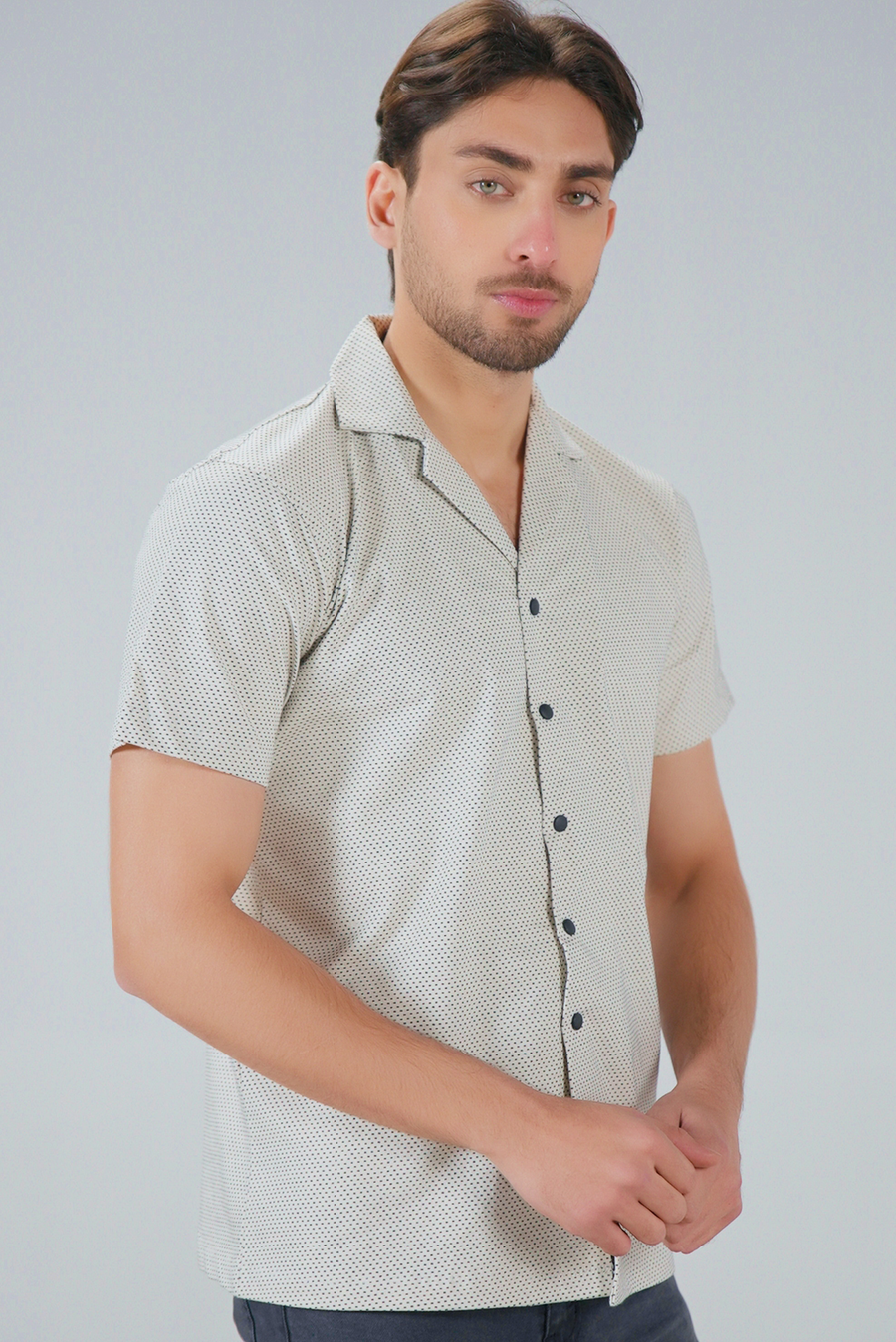 Micro Dot Jacquard Relax Shirt