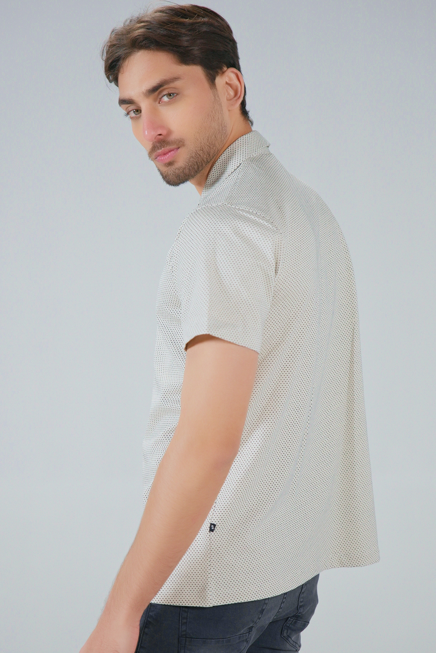 Micro Dot Jacquard Relax Shirt