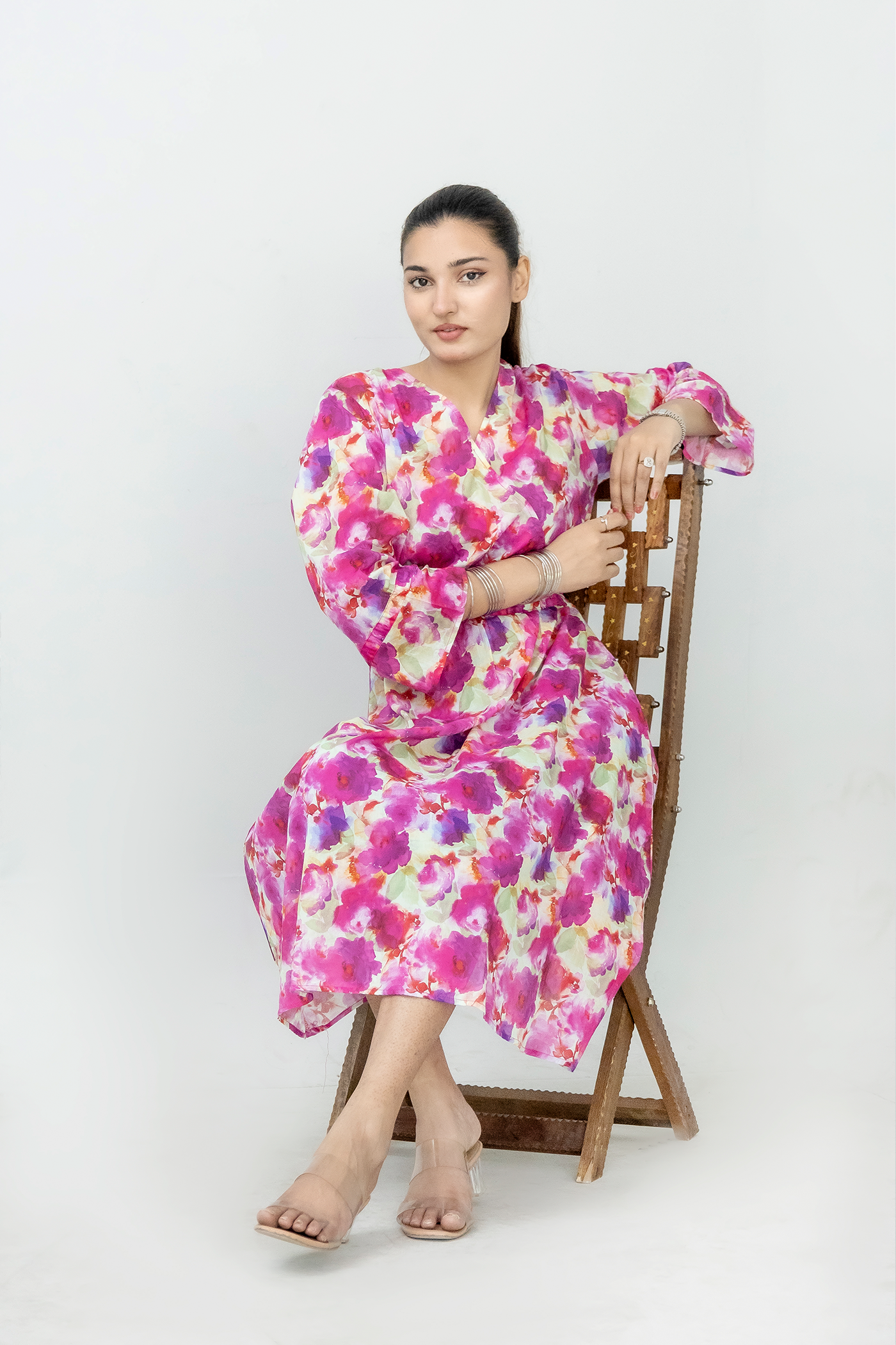 Serene Crimson Bloom Midi