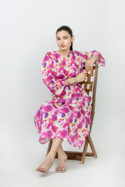 Serene Crimson Bloom Midi