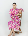 Serene Crimson Bloom Midi