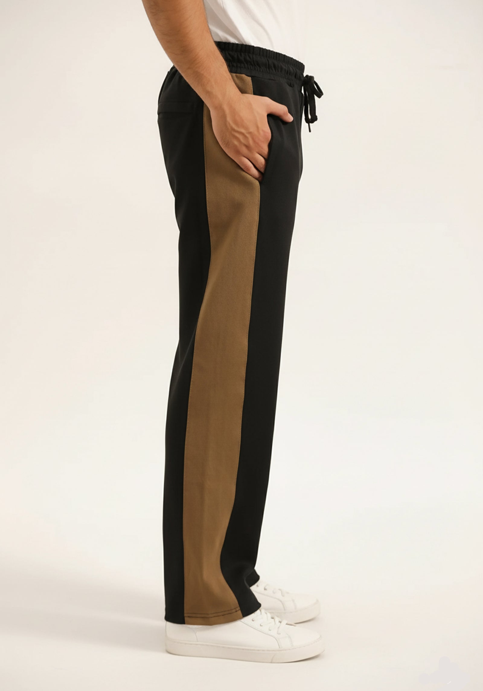 BLACK & BROWN PANELLED TROUSER