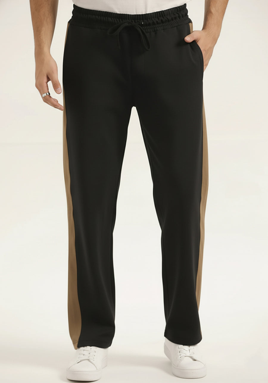BLACK & BROWN PANELLED TROUSER