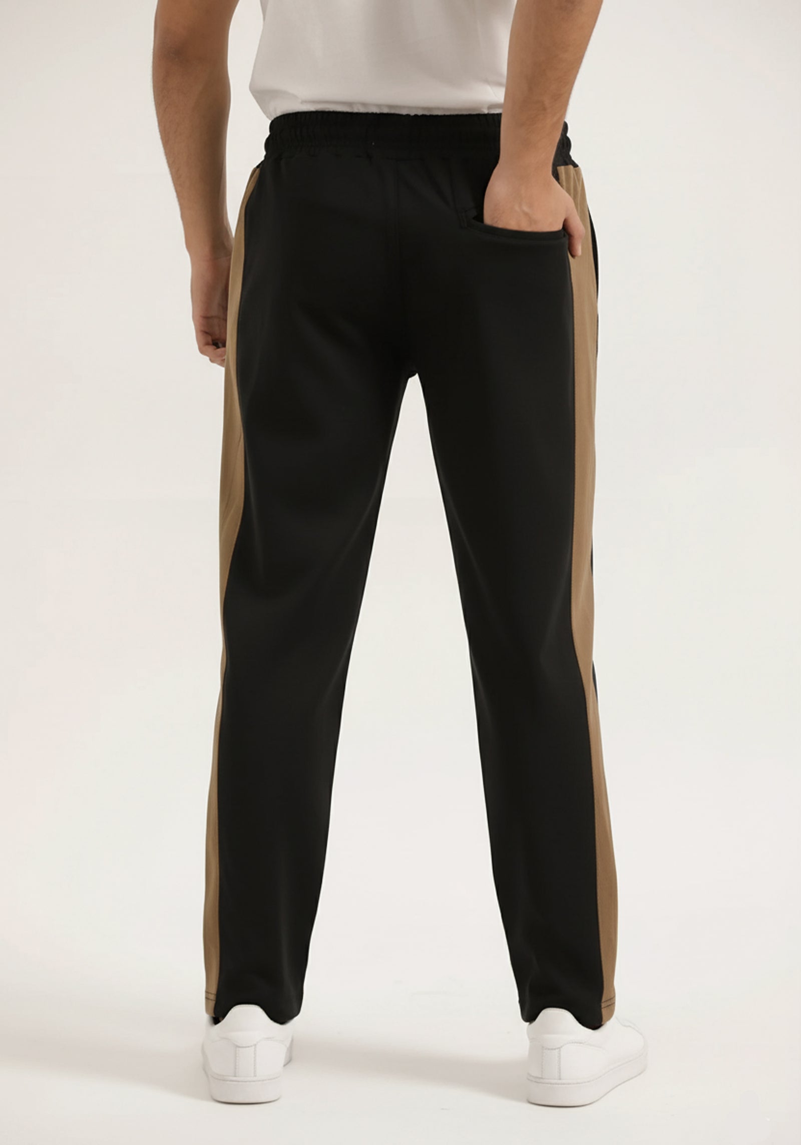 BLACK & BROWN PANELLED TROUSER
