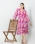 Serene Crimson Bloom Midi