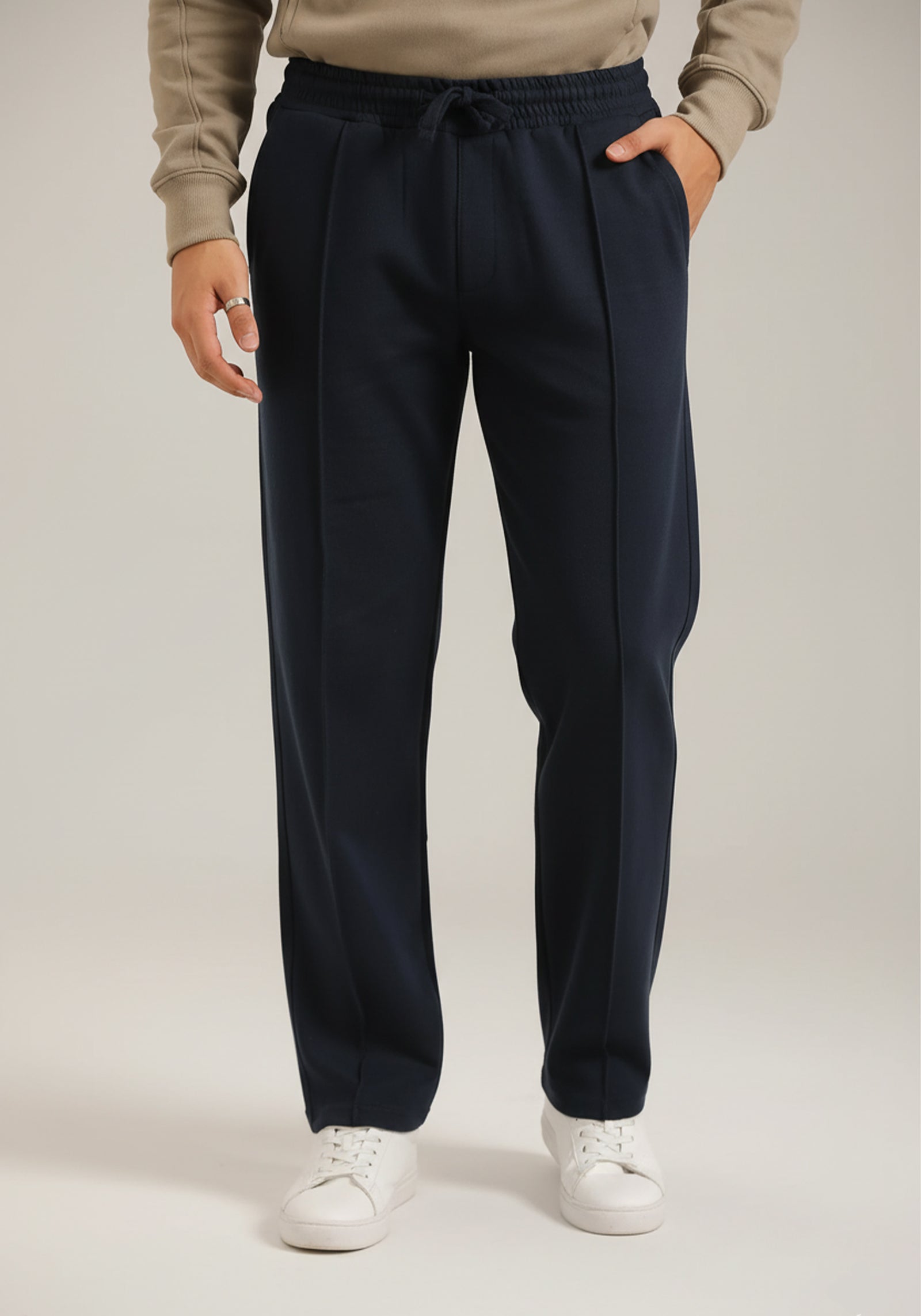 CLASSIC NAVY STRAIGHT PLEAT TROUSER