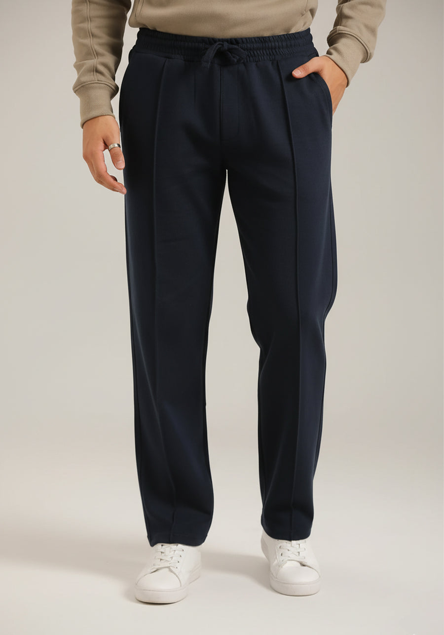 CLASSIC NAVY STRAIGHT PLEAT TROUSER