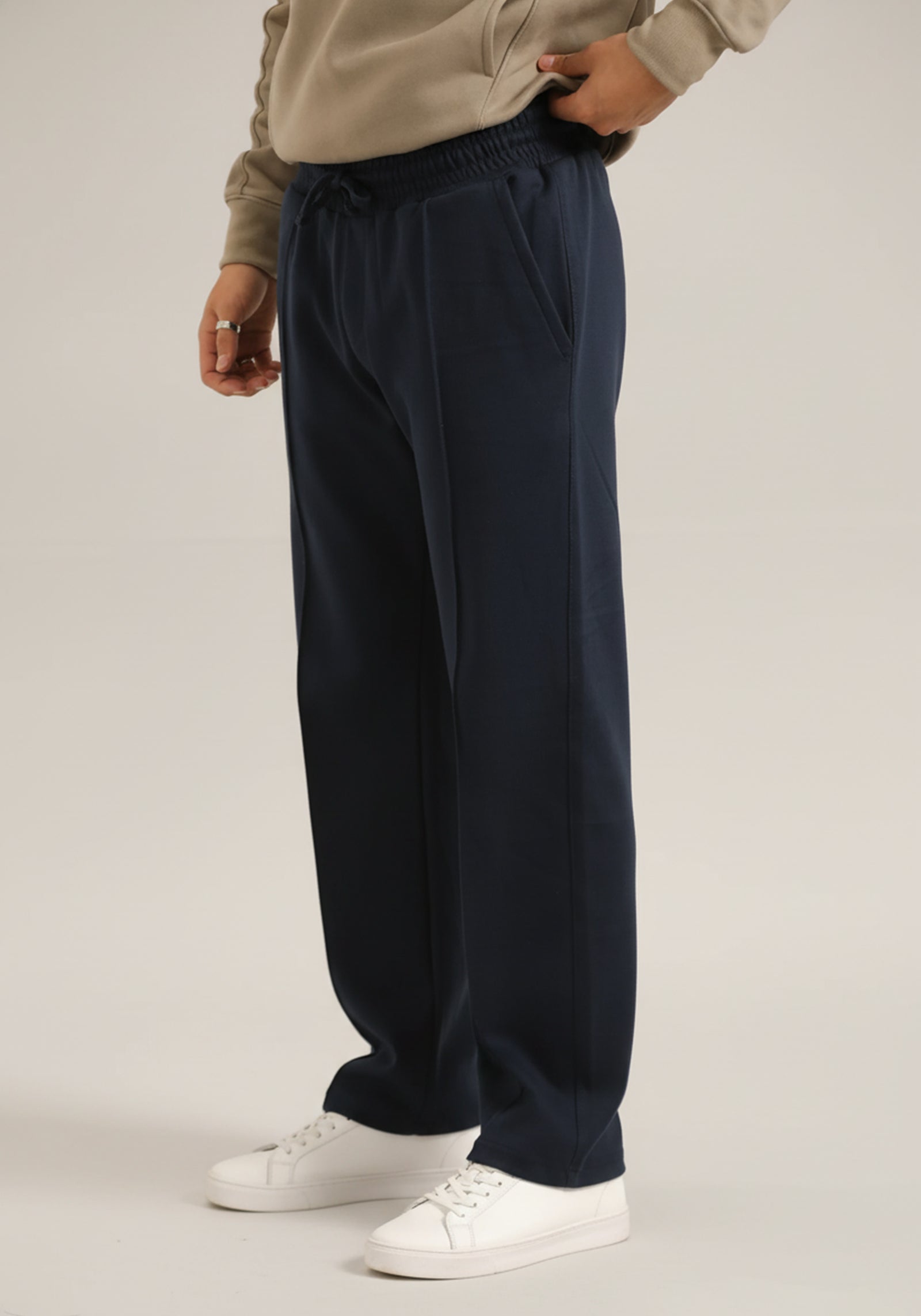 CLASSIC NAVY STRAIGHT PLEAT TROUSER
