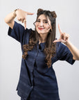 Velour Navy Lounge Co-Ord