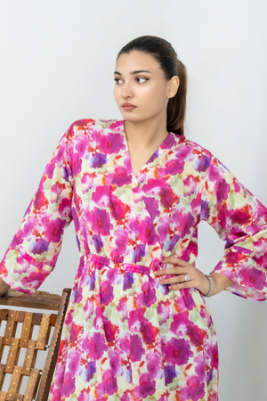 Serene Crimson Bloom Midi