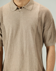 Mesh Sleeves Dune Knitted Polo