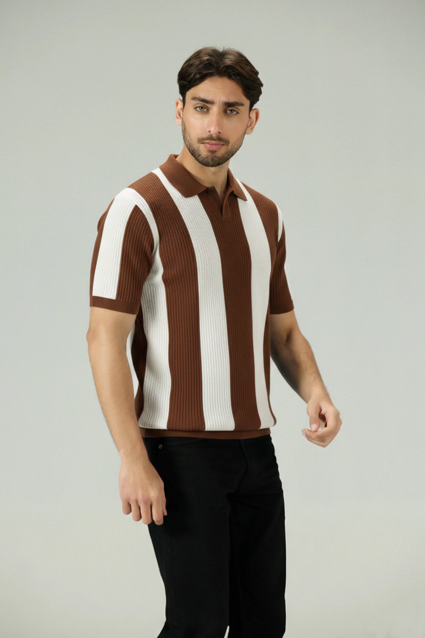 Signature Contrast Jacquard Knitted Polo