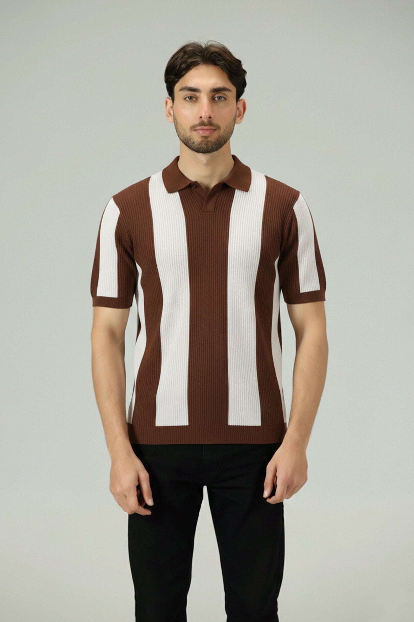 Signature Contrast Jacquard Knitted Polo