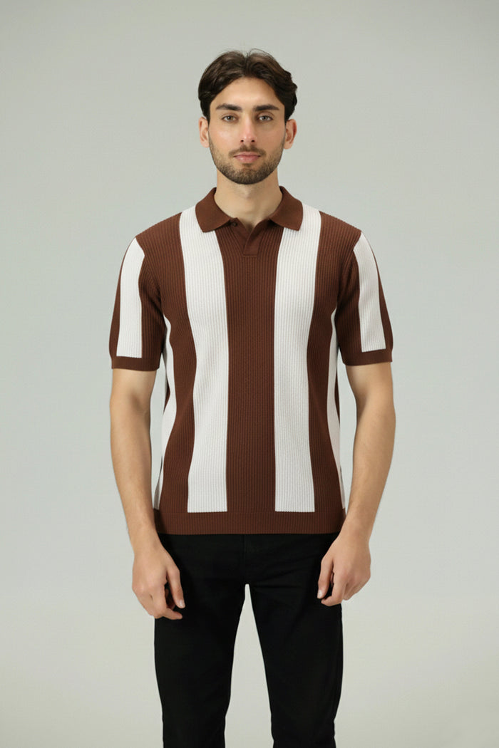Signature Contrast Jacquard Knitted Polo