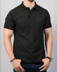 Signature Piqué Black Polo