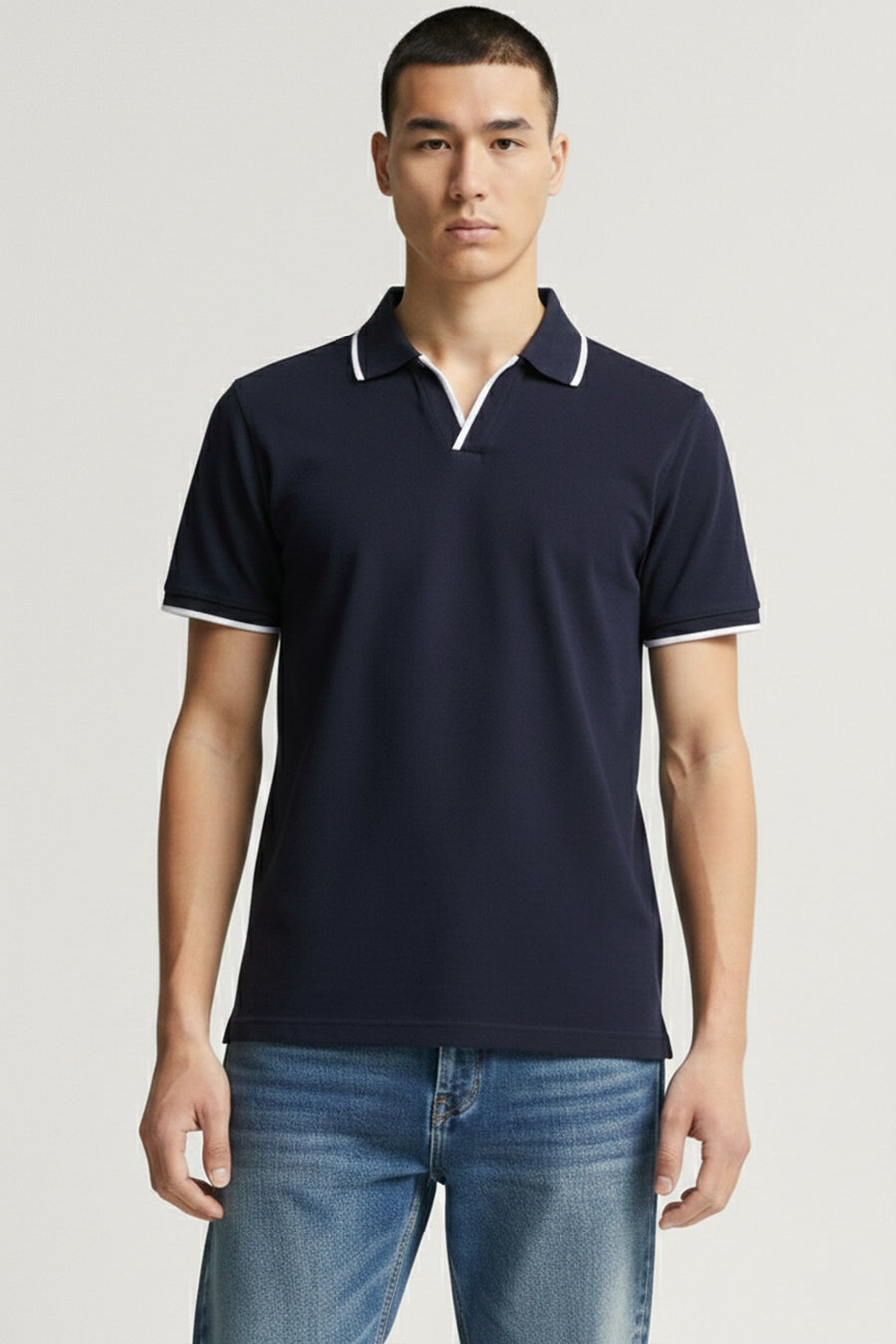 Ink Edge Cotton Polo Shirt