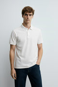 Signature Piqué White Polo