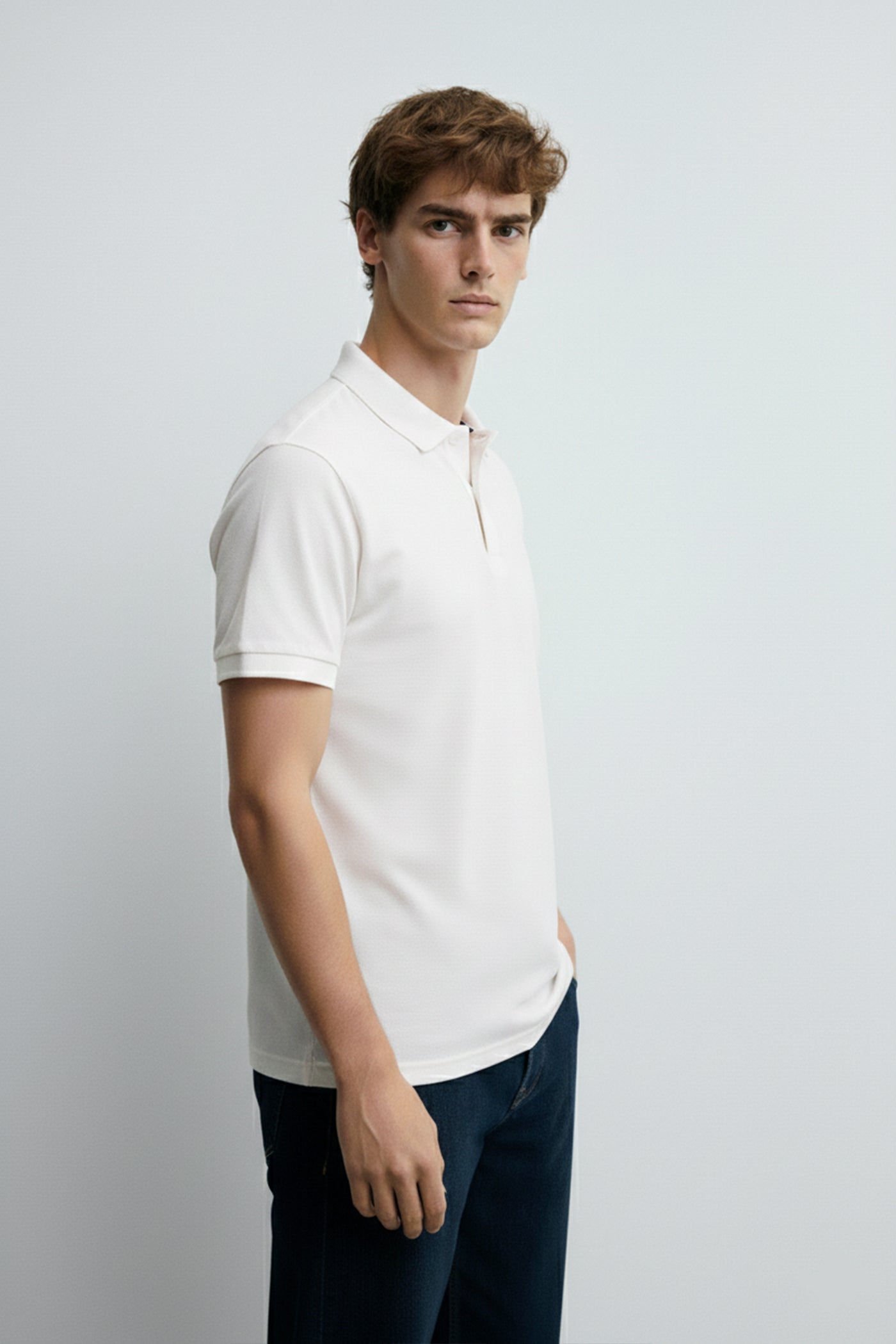 Signature Piqué White Polo