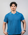 Heritage Marine Blue Knitted Polo
