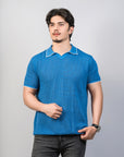 Heritage Marine Blue Knitted Polo