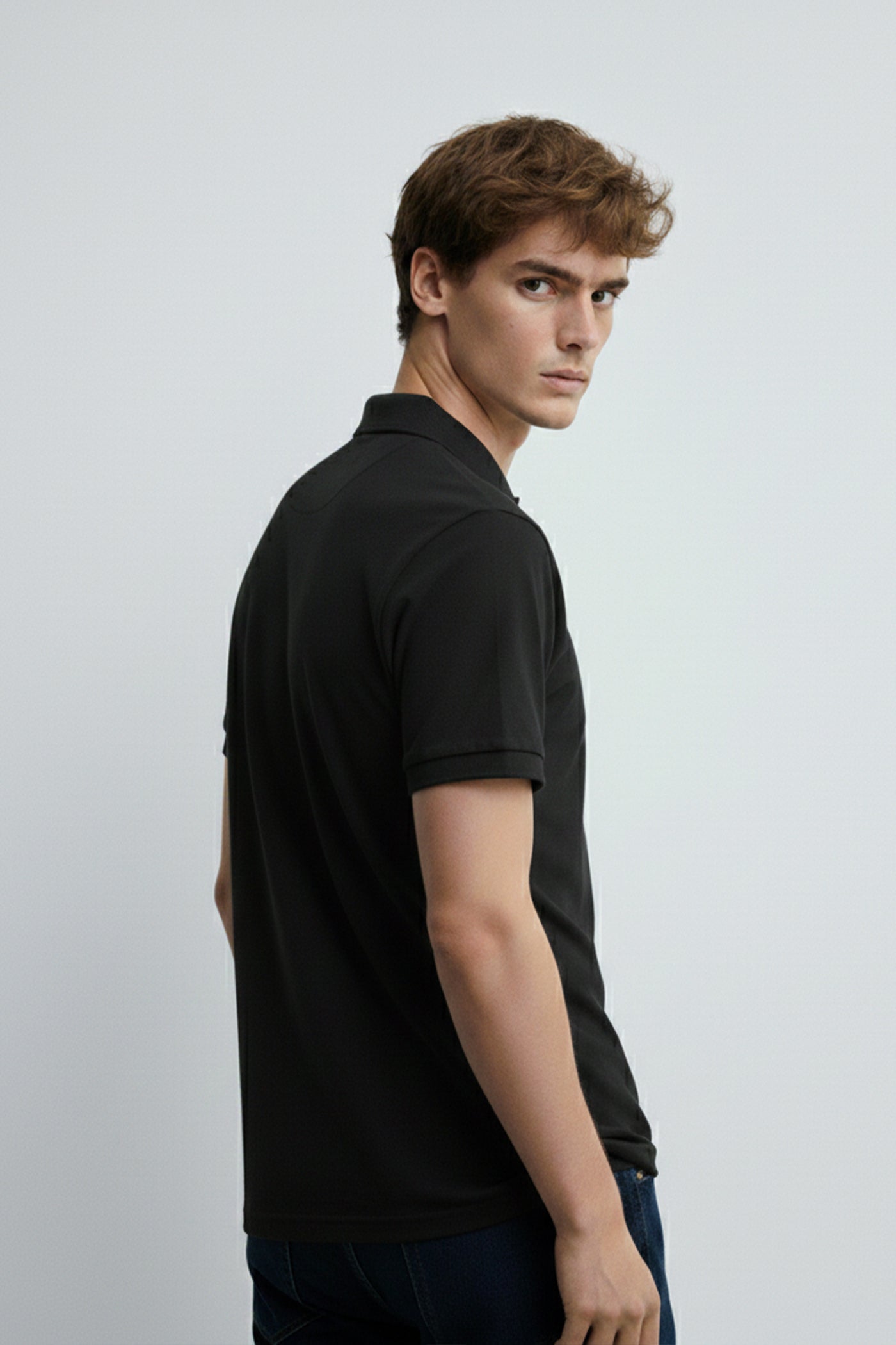 Signature Piqué Black Polo
