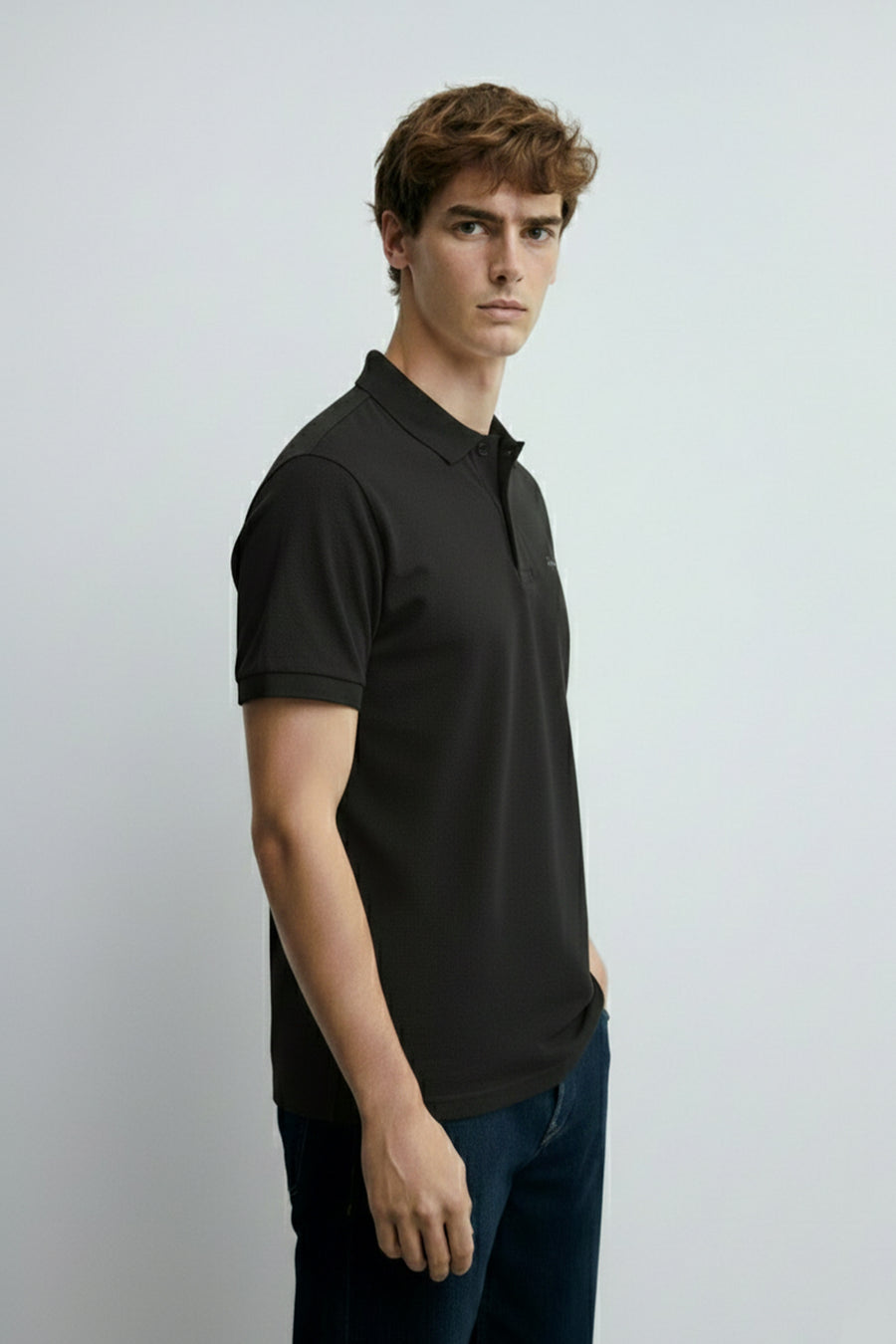 Signature Piqué Black Polo