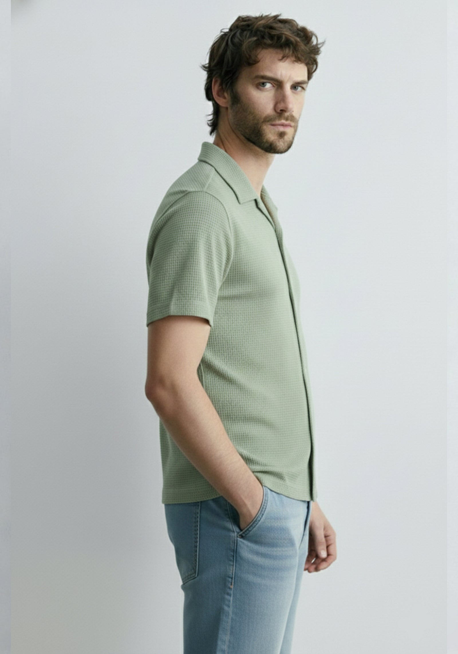 Sunday Stretch Knitted Cuban Shirt