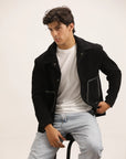 BLACK SHACKET WITH COLLAR