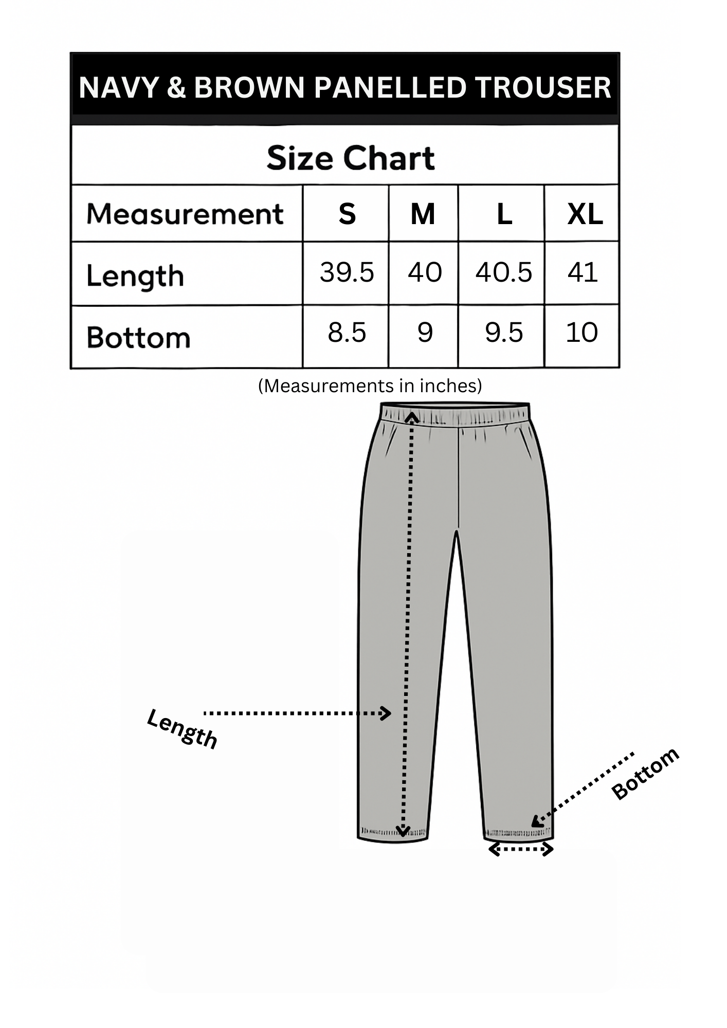 NAVY & BROWN PANELLED TROUSER